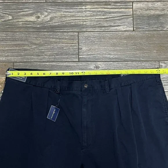 NWT $85 Polo Ralph Lauren Pleated Shorts 50B Big & Tall Classics Navy Blue 50 - Picture 8 of 14